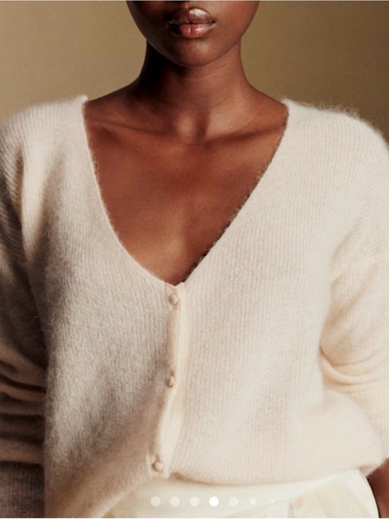 Sezane Sweaters - SEZANE Barry Ivory Ecru Mohair Alpaca Blend Cardigan Sweater V Neck Size XS